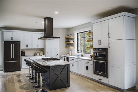 dark grey cabinets with stainless steel appliances|black and white kitchen cabinets.